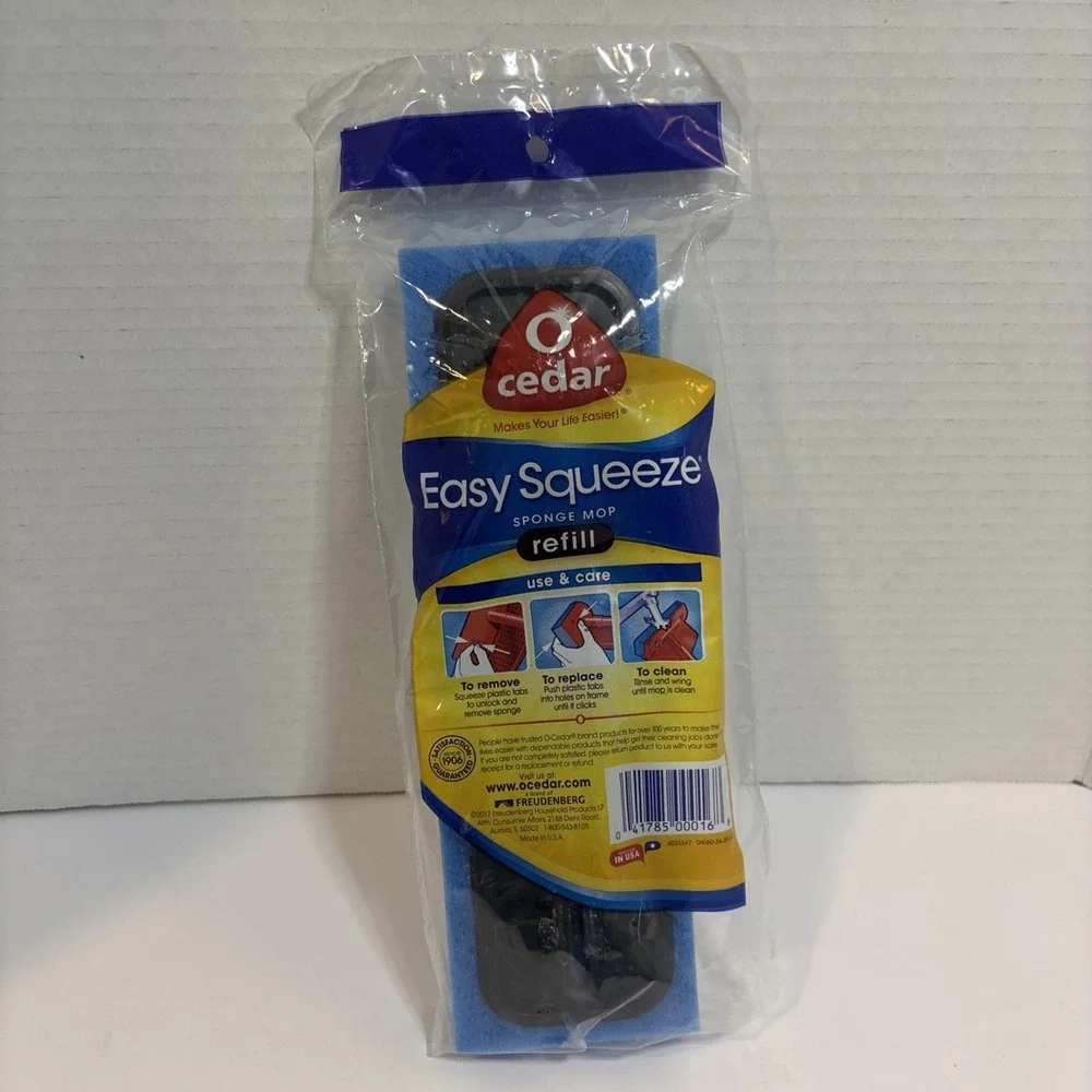 O-Cedar Easy Squeeze Sponge Mop Head Refill, New Sealed Packaging
